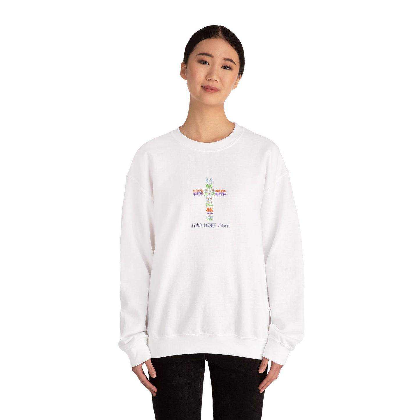 Embroidery (faith, hope, peace)™ Crewneck Sweatshirt