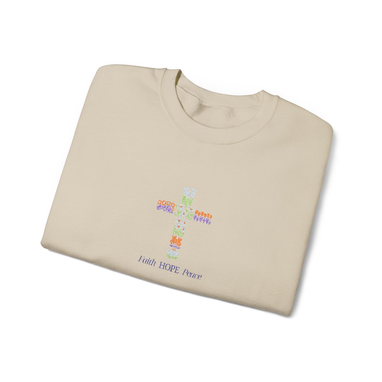 Embroidery (faith, hope, peace)™ Crewneck Sweatshirt
