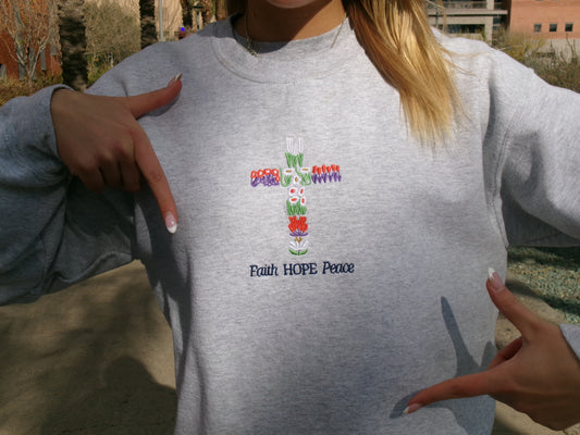 Embroidery (faith, hope, peace)™ Crewneck Sweatshirt