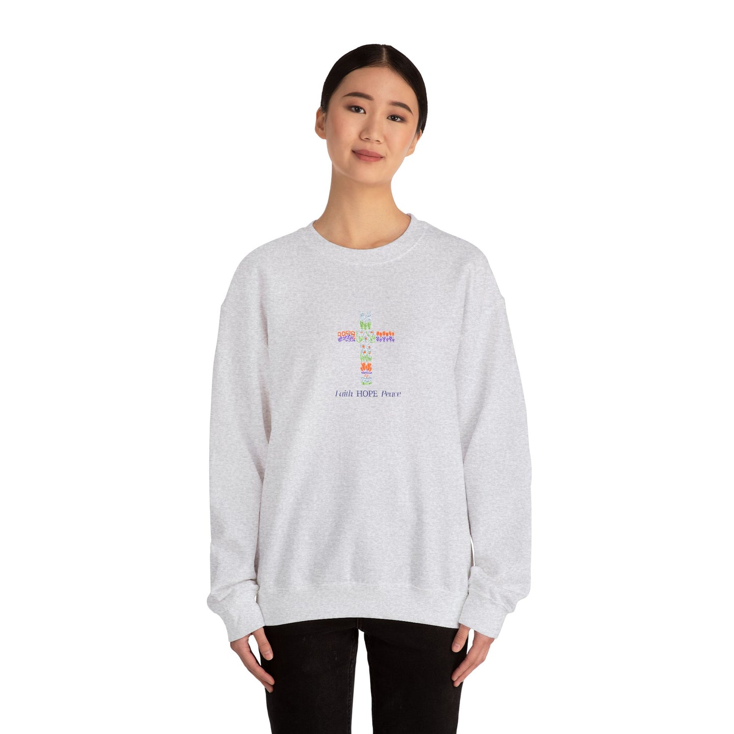 Embroidery (faith, hope, peace)™ Crewneck Sweatshirt