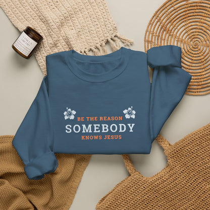 Be The Reason Somebody Knows Jesus™ Embroidery Crewneck Sweatshirt