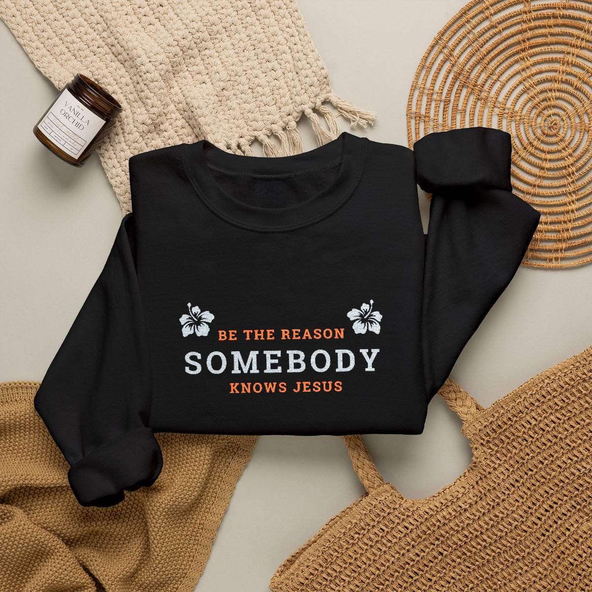 Be The Reason Somebody Knows Jesus™ Embroidery Crewneck Sweatshirt